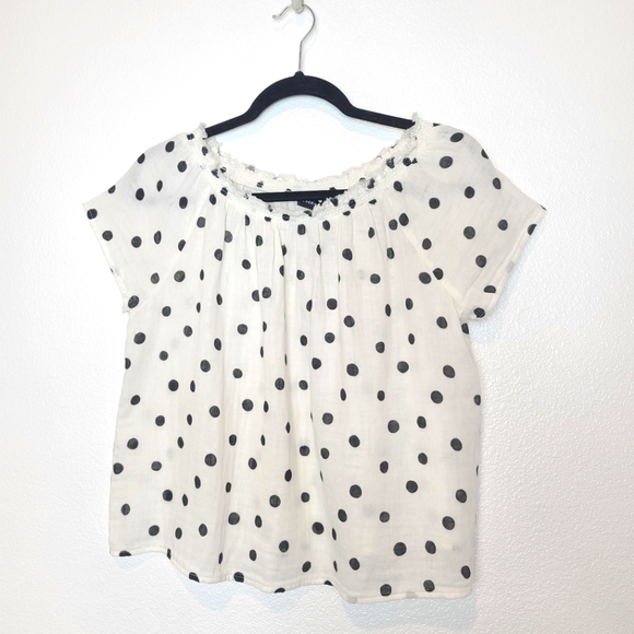 GENERATION LOVE Julia Polka Dots Top in Black and White - Picture 2 of 12